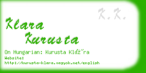 klara kurusta business card